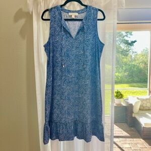 Michael Kors Blue and White Patterned tennis dress size large